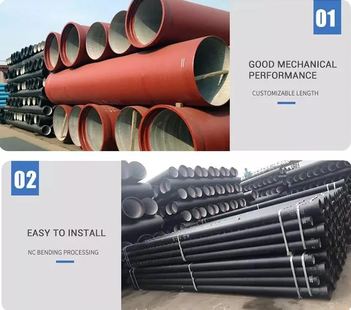 En545 C40 Trade Diameter 100mm 400mm 700mm DN800mm DN1000mm 1200mm C25 C30 K9 Class China 3inch 8inch 10inch 1000mm Ductile Iron Pipe