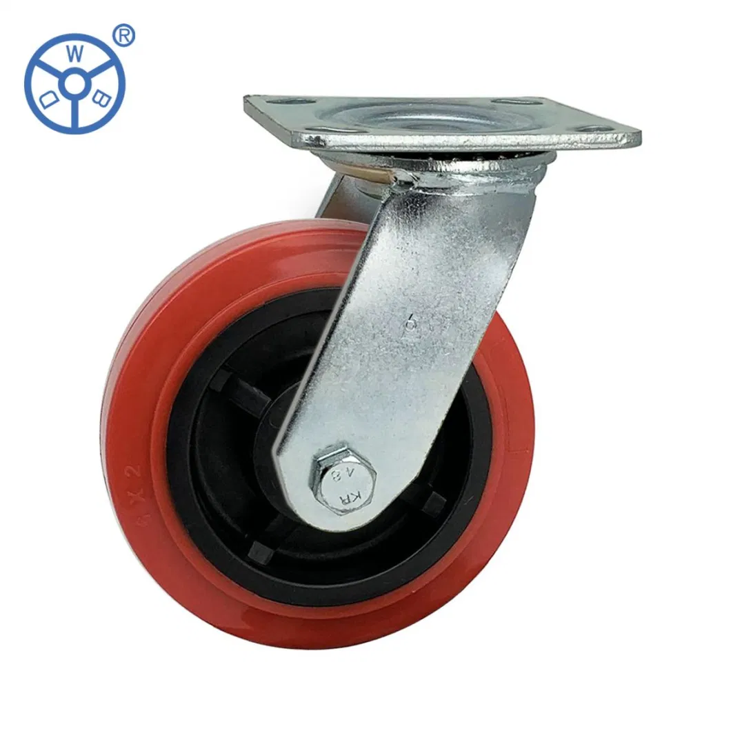 Wbd Good Price 4 Inch Peru PVC/PU Wheels Heavy Duty Casters Double Ball Beaing Swivel Fixed Plate Industrial Caster Wheel Ruedas 4 Pulgadas